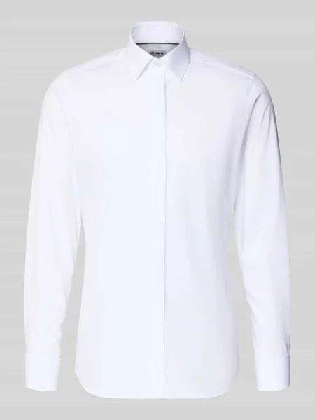 Koszula smokingowa o kroju slim fit z bawełny z dodatkiem streczu Olymp Level 5 biała