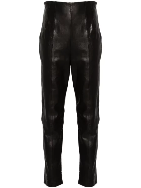 Pantaloni Khaite din piele negru
