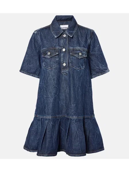 Sukienka jeansowa Ganni niebieska