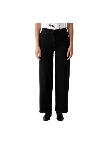 Szerokie jeansy Dkny czarne