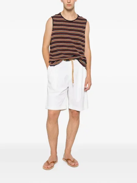 Cu centură pantaloni scurți White Sand alb