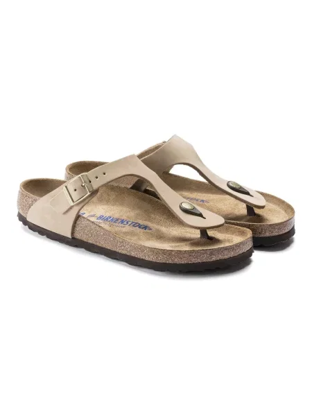 Klapki Birkenstock skórzane beżowe
