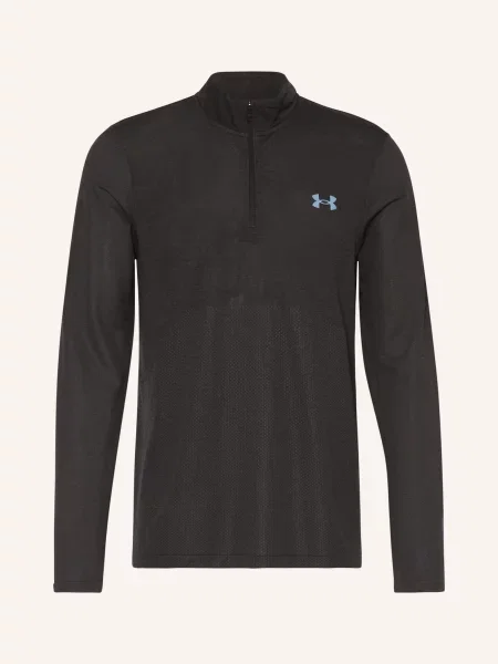 Longsleeve do biegania Under Armour Seamless Stride Zip black/reflective czarny
