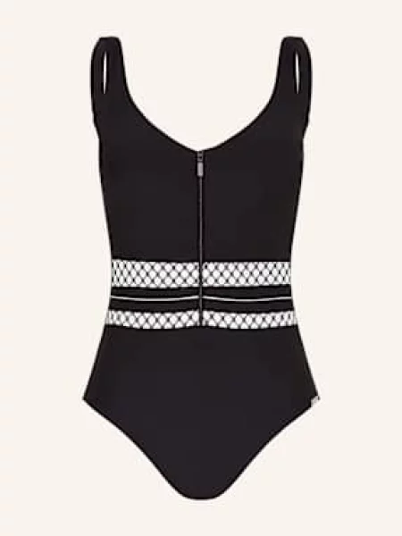 Charmline Strój Kąpielowy Modelujący Textured Dimension schwarz biały