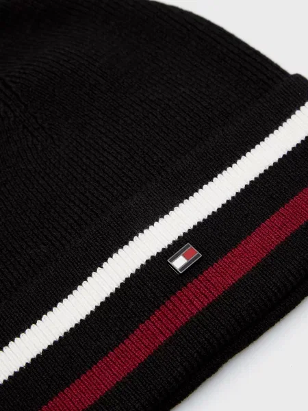 Вовняна шапка Tommy Hilfiger чорна