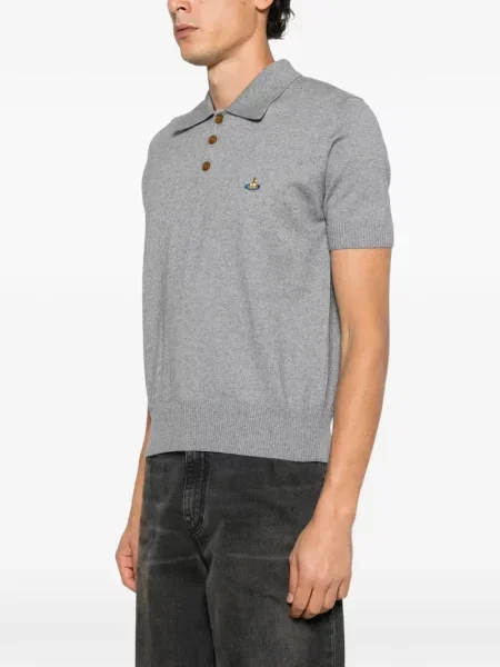 Tricou polo Vivienne Westwood cu broderie gri