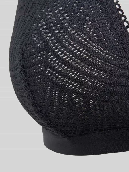 Biustonosz typu bralette o dopasowanym kroju z geometryczną koronką Marc O'polo czarny