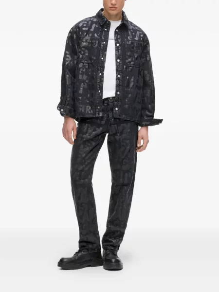 Raštuotos džinsai Karl Lagerfeld Jeans juoda