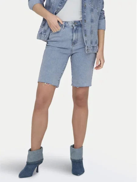 ONLY Szorty jeansowe Emily Straight Fit niebieski
