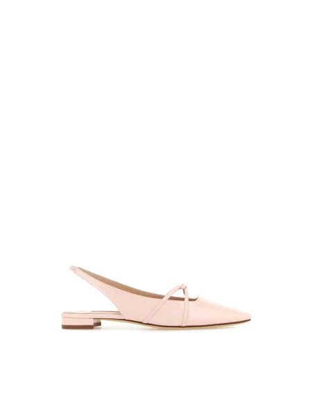 Balerinki Manolo Blahnik skórzane różowe