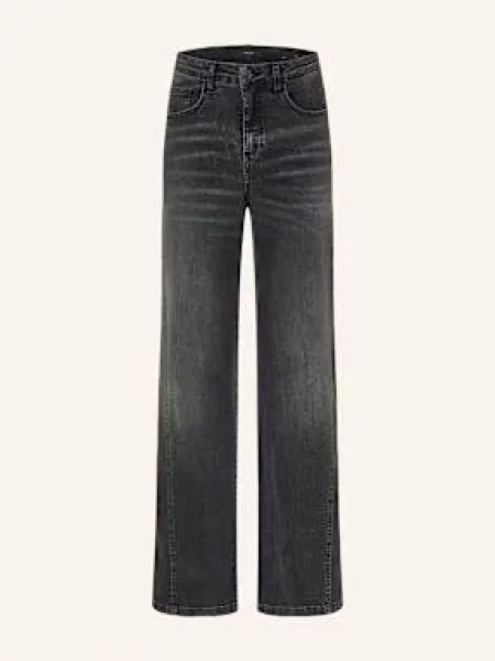 Opus Wide Leg Džíny Miva mid iconic grey šedé