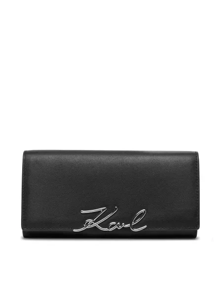 Karl Lagerfeld Peněženka SIGNATURE CONTINENTAL FLAP černá