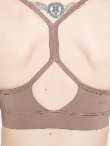 Sutien New Balance cu broderie din satin alb