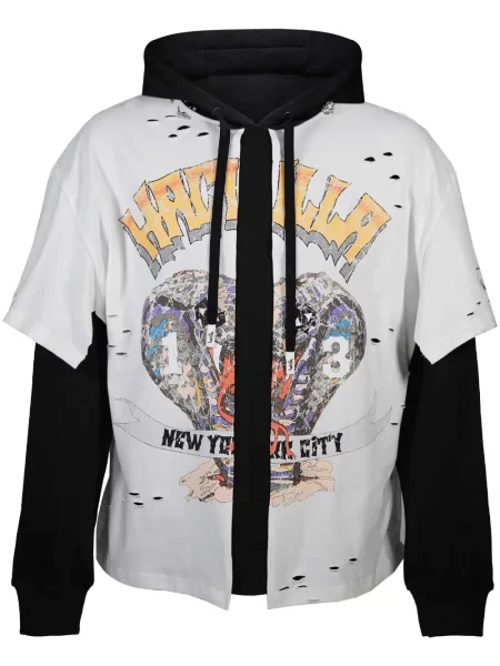 Hanorac cu glugă Haculla alb