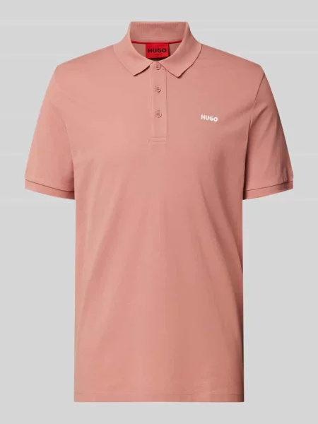 Koszulka polo z nadrukiem z logo model ‘Donos’ Hugo różowe