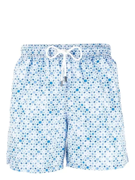 Slip de baie Fedeli cu imagine cu imprimeu geometric cu cordon albastru