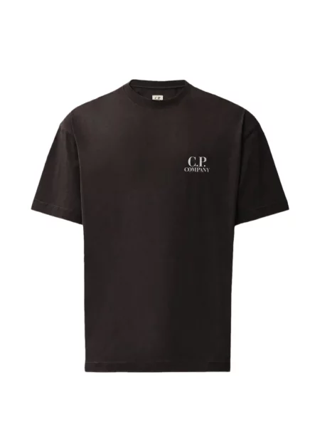 Scurt tricou C.p. Company cu mâneci scurte din jerseu negru