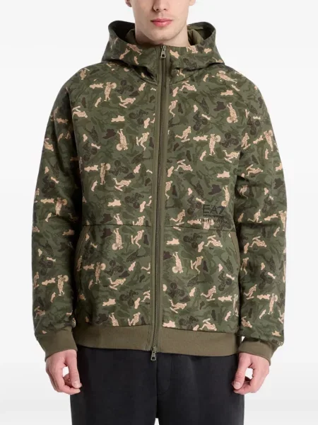 Hanorac cu glugă Ea7 Emporio Armani verde