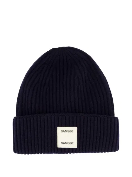 Căciulă Samsøe Samsøe de lână albastru