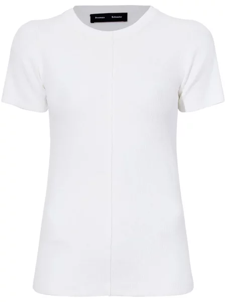 Tricou Proenza Schouler cu decolteu rotund alb