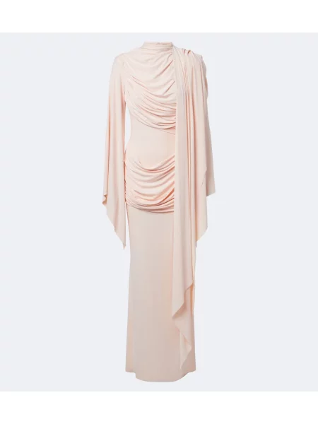 Rochie maxi De La Vali din jerseu drapată roz