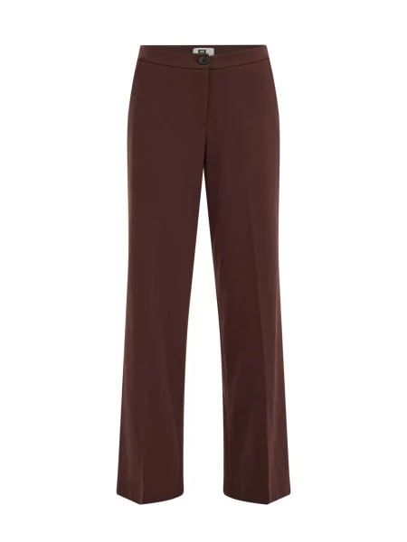 WE Fashion Pantaloni cu dungă castaniu