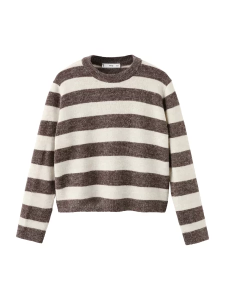 MANGO Pulover ARBOL pikčasto rjava / naravno bela