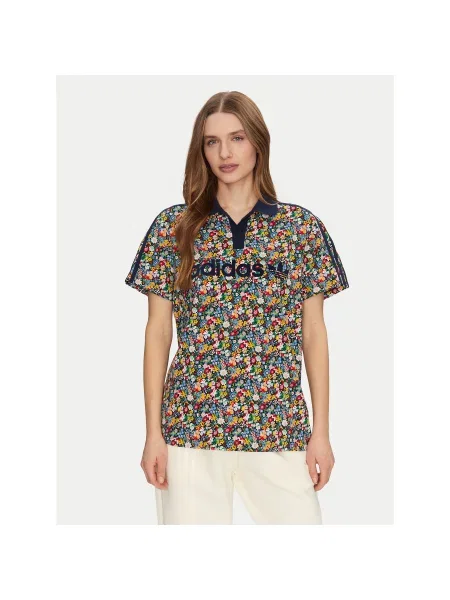 Adidas Polo Liberty London Football Šarena Loose Fit bijela