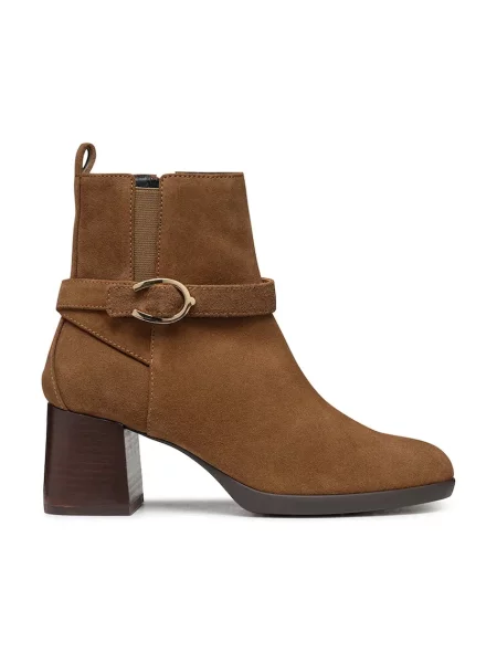 Geox cizme din piele întoarsă D WALK PLEASURE 55 cu drept maro