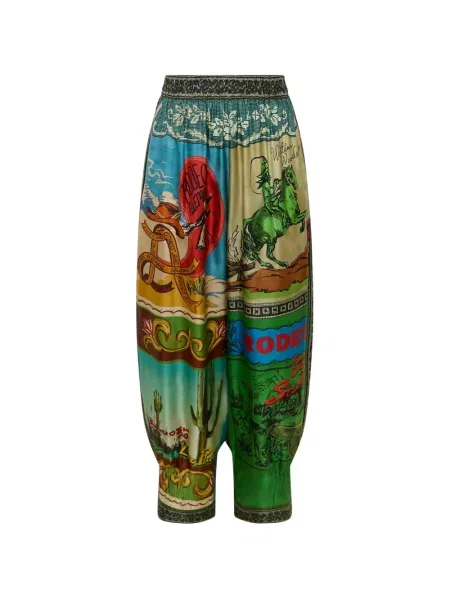 Pantaloni Alemais cu imagine conici verde