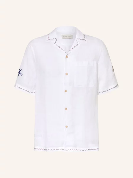 Frescobol Carioca Letní Košile Alves Comfort Fit Z Lnu / hnědá bílá
