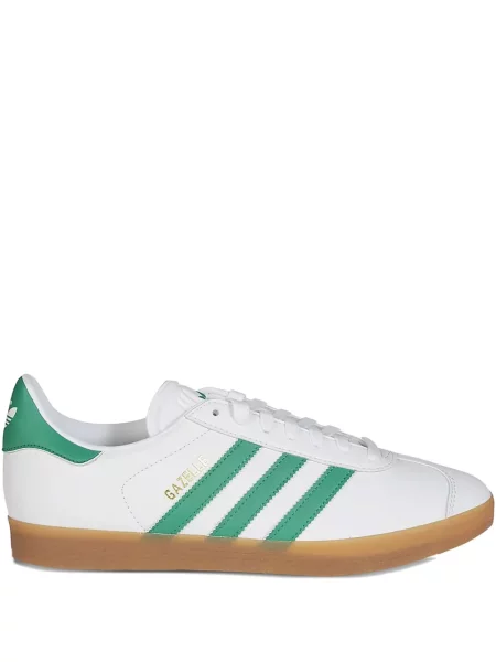 Šněrovací semišové pruhované tenisky Adidas Gazelle bílé