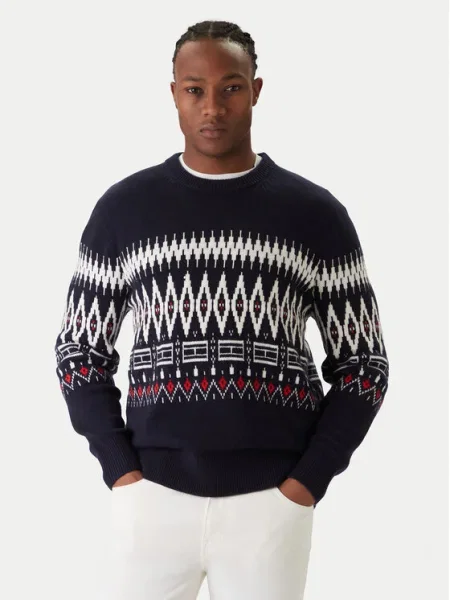 Tommy Hilfiger Pulover Fairisle Bleumarin