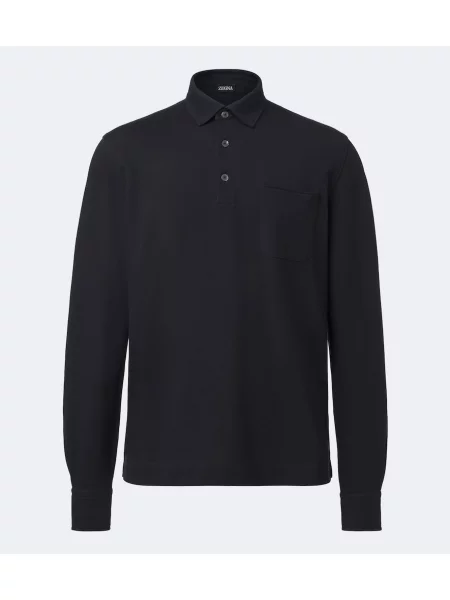 Tricou polo Zegna albastru