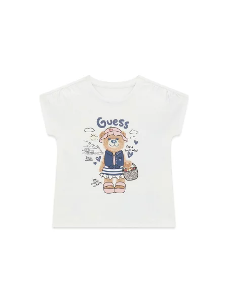 Guess Majica Regular Fit bela