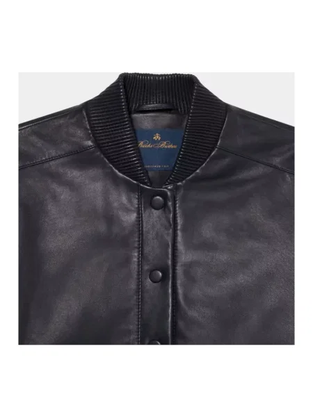 Kurtka bomber Brooks Brothers zamszowy niebieski
