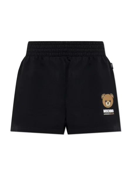 Szorty Moschino z logo czarne