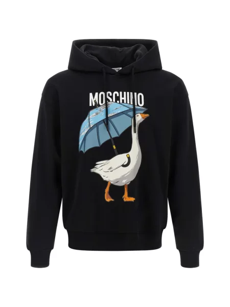 Hanorac cu glugă Moschino cu imagine negru