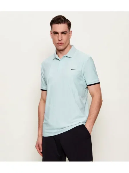 Tricou polo Boss Green stretch verde