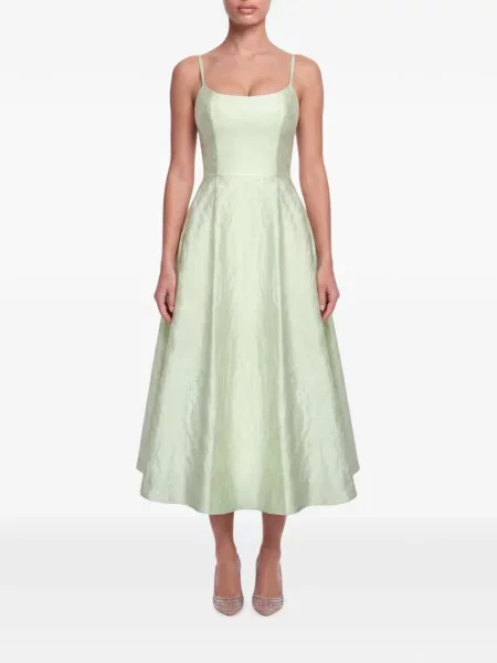 Rochie midi Post Meridiem din jacard verde