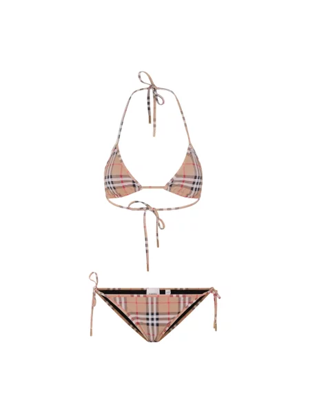 Bikini Burberry w kratkę retro beżowe