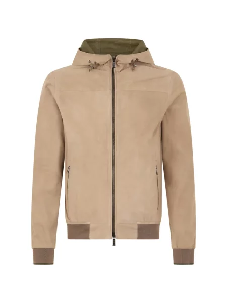 Кожено яке Moorer с качулка