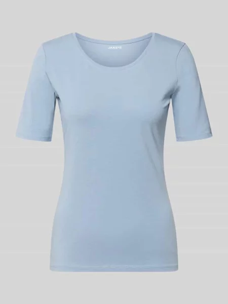T-shirt o kroju slim fit z czystej bawełny Jake*s Casual błękitna