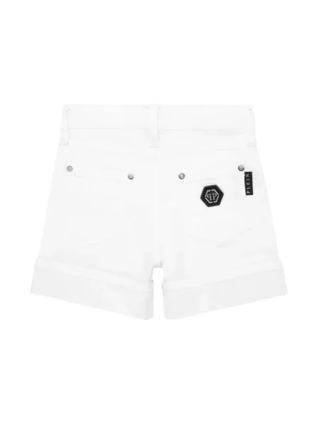 Dětské džínové šortky Philipp Plein bílé