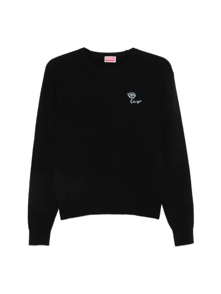 Dzianinowy sweter Kenzo z logo czarny