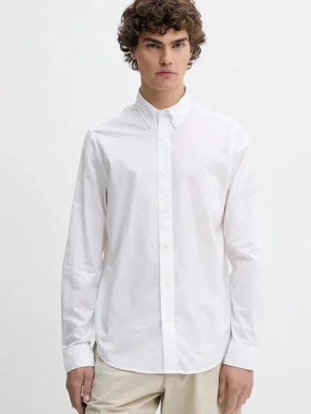 Timberland cămașă din cu guler button-down regular alb