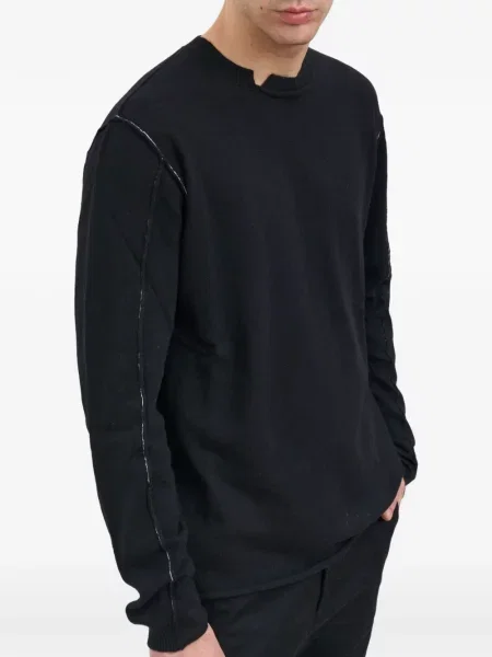 Džemper Isabel Benenato s okruglim izrezom crna