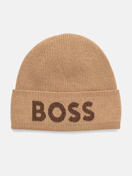 BOSS Čepice z vlněné směsi béžový