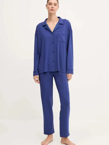 BOSS Pyžamová košile Sheen_Shirt fialová