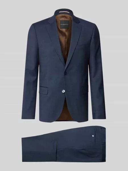 Garnitur o kroju regular fit z marynarką na 2 Bugatti niebieski